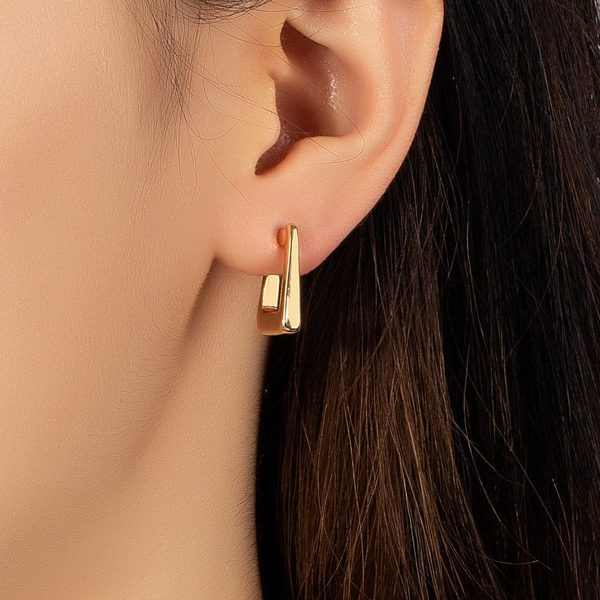 18K Gold-Plated G-Shape Huggie Earrings Hot on Sale