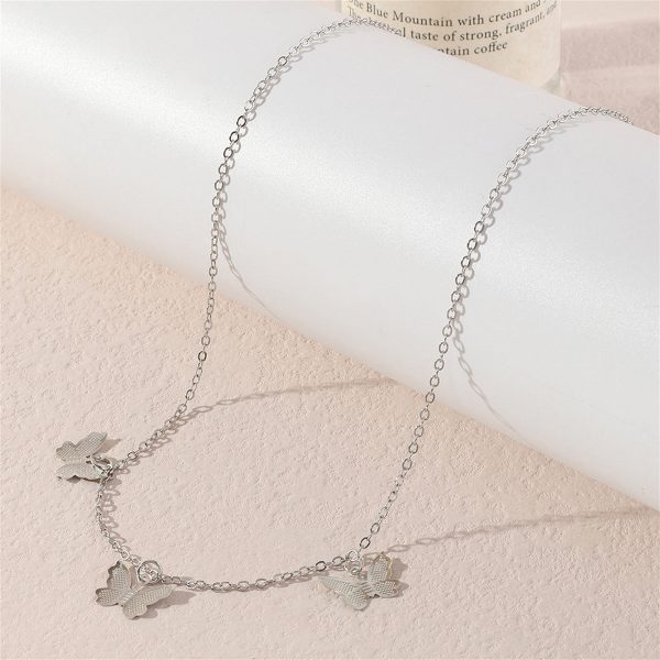 Silver-Plated Butterfly Station Necklace Online Hot Sale