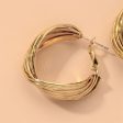 18K Gold-Plated Twisted Circle Hoop Earrings Fashion