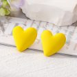 Yellow Acrylic & Silve-Plated Heart Stud Earrings Supply