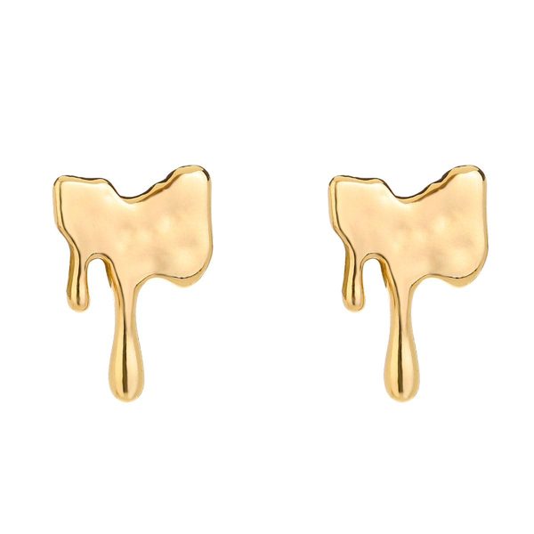 18K Gold-Plated Melted Geometric Stud Earrings Online Sale