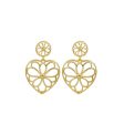 18K Gold-Plated Openwork Floral Heart Drop Earrings Sale