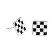 Black & White Plaid Square Stud Earrings Supply