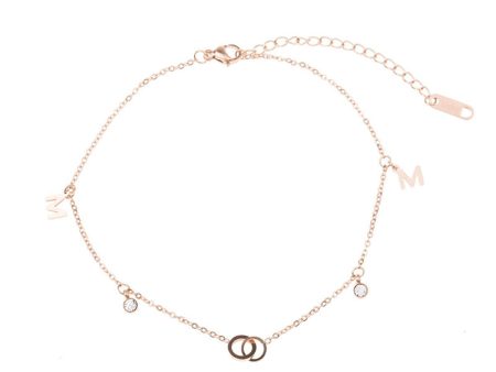 18K Rose Gold-Plated  M  Anklet For Sale