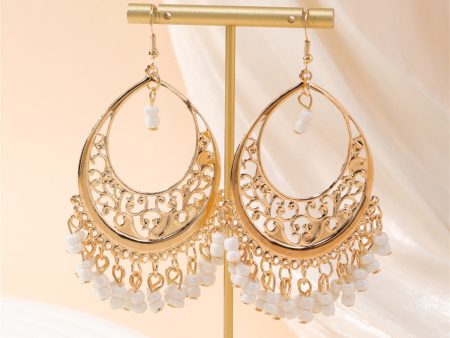 White Turquoise & 18K Gold-Plated Openwork Filigree Drop Earrings Online now