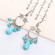 Turquoise & Silver-Plated Bird Teardrop Earrings For Discount