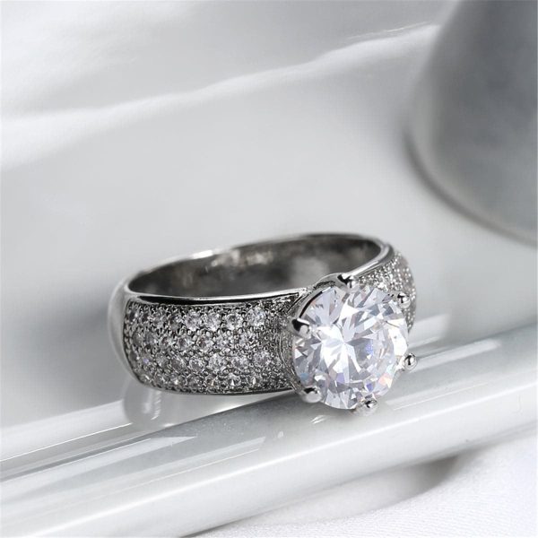 White Crystal & Cubic Zirconia Cocktail Ring on Sale