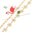 18K Gold-Plated Flower Layered Station Anklet on Sale