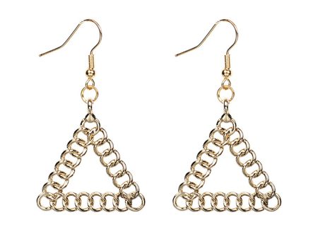 18K Gold-Plated Figaro Open Triangle Drop Earrings Online