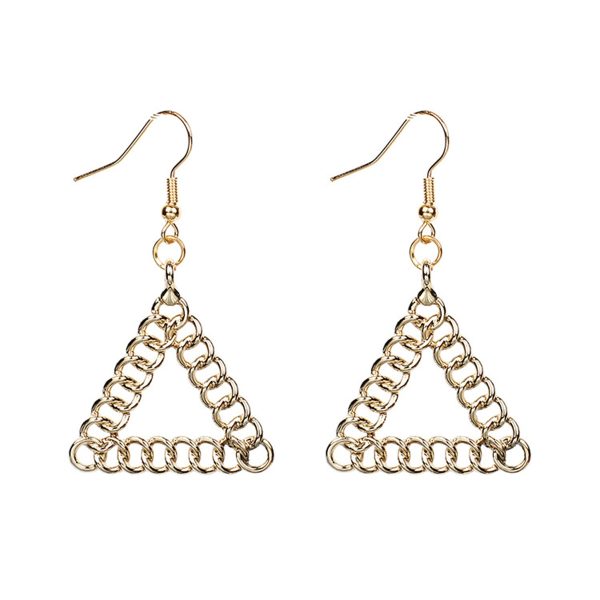 18K Gold-Plated Figaro Open Triangle Drop Earrings Online