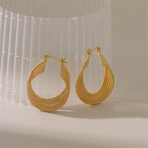 18K Gold-Plated Twisted Twine Huggie Earrings Online Sale