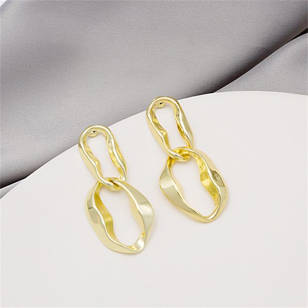 18K Gold-Plated Abstract Interlocked Oval Drop Earrings Online Hot Sale