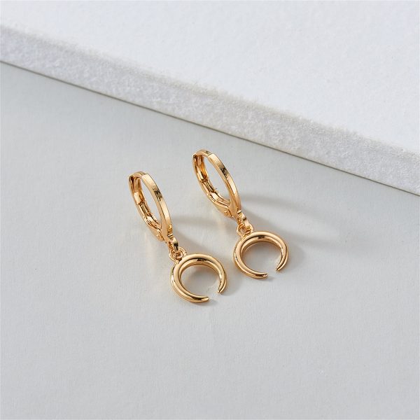 18K Gold-Plated Crescent Moon Huggie Earrings Hot on Sale