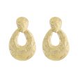 18K Gold-Plated Textured Open Drop Earrings For Cheap