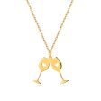 18K Gold-Plated Double Wine Cup Pendant Necklace Online Sale