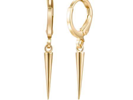 18K Gold-Plated Awl Huggie Earrings Fashion