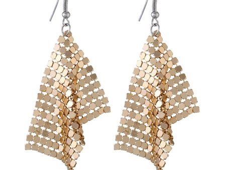 18K Gold-Plated Matt Drop Earrings Online Sale