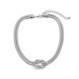 Silver-Plated Snake Chain Knot Layered Necklace For Discount