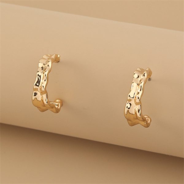 18K Gold-Plated Leaf Huggie Earrings on Sale