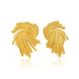 18K Gold-Plated Abstract Spiral Milgrain Stud Earrings Hot on Sale