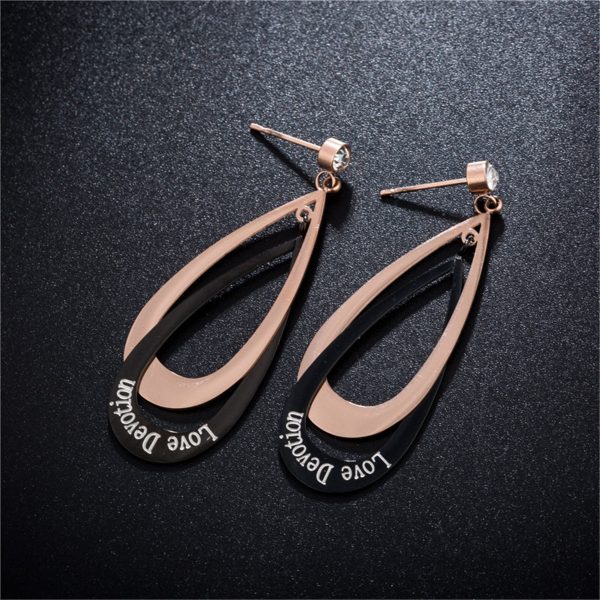 18K Rose Gold-Plated Interlocking Drop Earrings Cheap