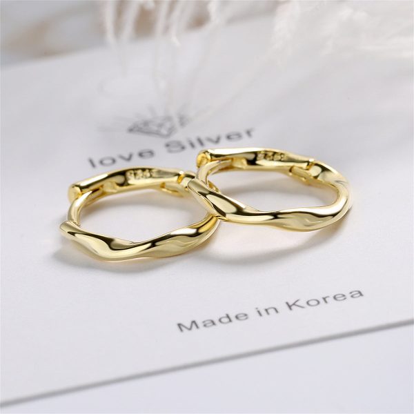 18K Gold-Plated Wave Huggie Earring Online Sale