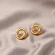 18K Gold-Plated Interlocked Circle Stud Earrings Online Hot Sale