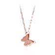 18K Rose Gold-Plated Frosted Butterfly Pendant Necklace For Cheap