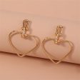 18K Gold-Plated Open Heart Drop Earrings Cheap