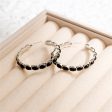 Black Resin & Silver-Plated Oval-Cut Hoop Earrings on Sale