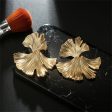 18K Gold-Plated Lotus Leaf Stud Earrings For Cheap