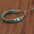 Turquoise & Silver-Plated Beaded Bracelet Hot on Sale