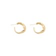 18K Gold-Plated Irregular Half-Hoop Huggie Earrings For Discount