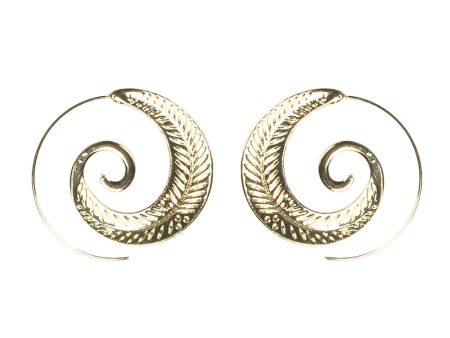 18K Gold-Plated Leaf Swirl Earrings Online now