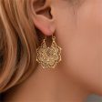 18K Gold-Plated Openwork Flower Drop Earrings Discount