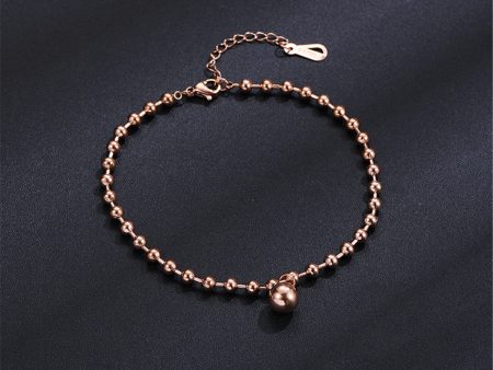 18K Rose Gold-Plated Bead Anklet Online now