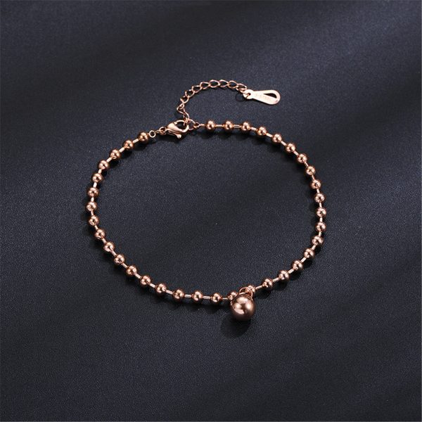 18K Rose Gold-Plated Bead Anklet Online now