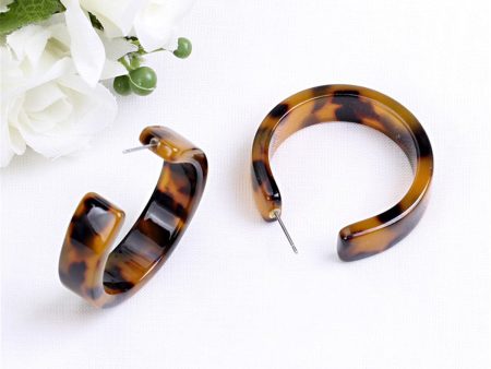 Tortoise Wide Hoop Earrings Cheap