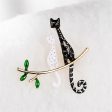 Black & White Kitty Branch Brooch Cheap