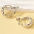 Silver-Plated Beveled Huggie Earrings Cheap