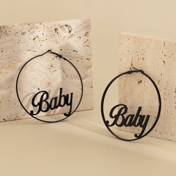 Black  Baby  Hoop Earrings Online Sale