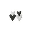 Black & White Double Heart Drop Earrings Hot on Sale