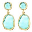 18K Gold-Plated & Green Oil Drip Drop Earring For Discount