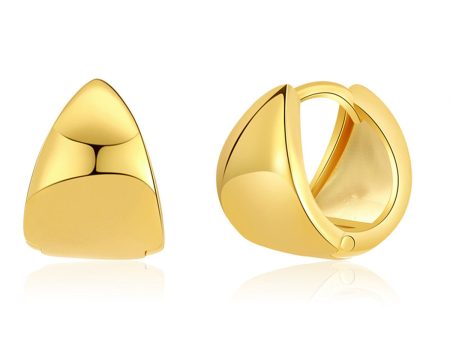 18K Gold-Plated Triangle Huggie Earrings For Cheap