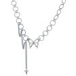 Silver-Plated Butterfly & Cross Pendant Choker For Sale