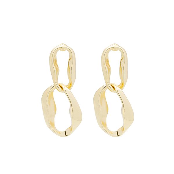 18K Gold-Plated Abstract Interlocked Oval Drop Earrings Online Hot Sale