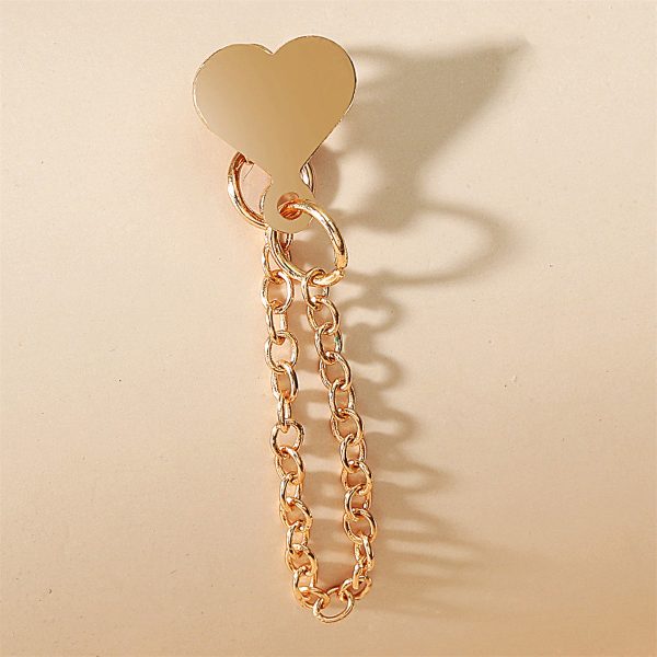 18K Gold-Plated Heart Chain Ear Jacket For Discount