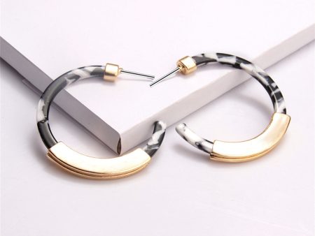 Black Acrylic & 18K Gold-Plated Tortoise-Print Half-Hoop Earrings on Sale