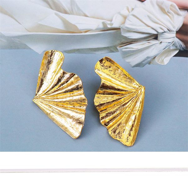 18K Gold-Plated Fan Stud Earring on Sale