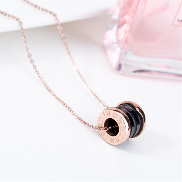 Black Ceramic & 18K Rose Gold-Plated Coil Pendant Necklace Hot on Sale